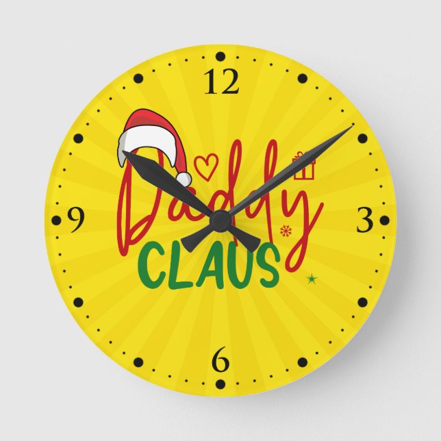 Reloj Redondo Mediano Diseño de Navidades de Daddy Claus-60094 (Anverso)
