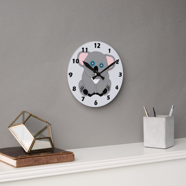 Reloj Redondo Mediano Diseño de oso koala (Oficina)