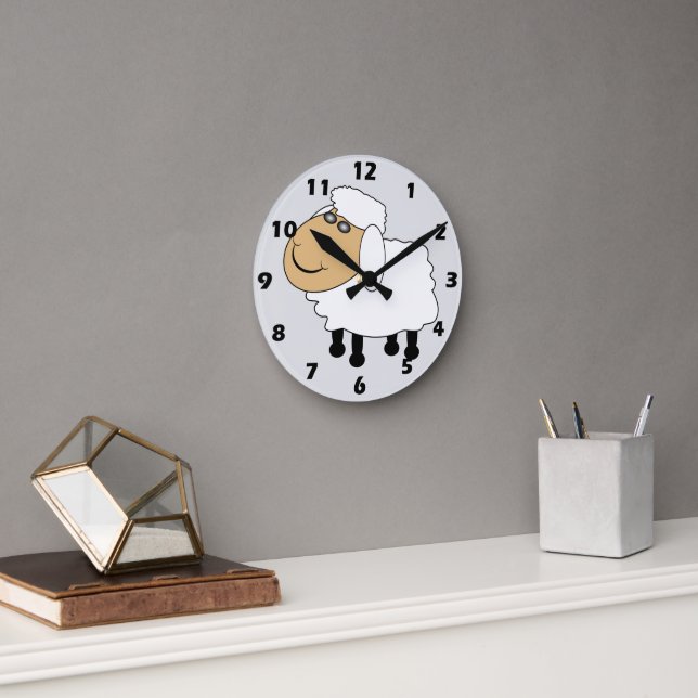 Reloj Redondo Mediano Diseño de oveja (Oficina)