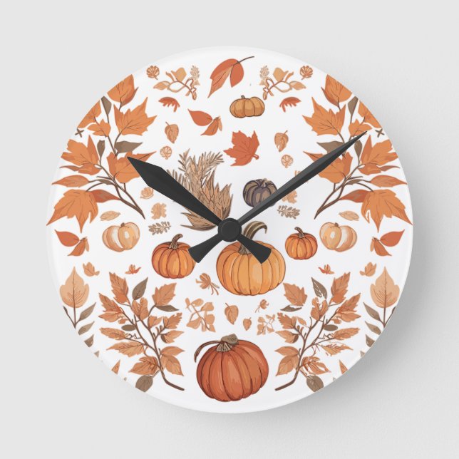 Reloj Redondo Mediano Diseño de patrones de caída (Anverso)