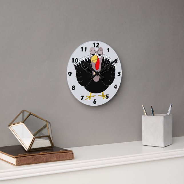 Reloj Redondo Mediano Diseño de pavo (Oficina)