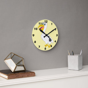 Reloj Redondo Mediano Diseño de Pelícano