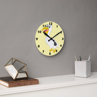 Reloj Redondo Mediano Diseño de Pelícano