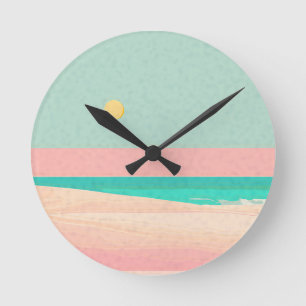 Reloj Redondo Mediano Diseño de playa