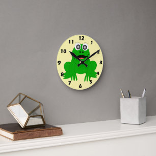 Reloj Redondo Mediano Diseño de Rana