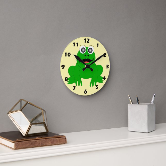 Reloj Redondo Mediano Diseño de Rana (Oficina)