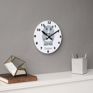 Reloj Redondo Mediano Diseño de Rinoceronte Personalizado