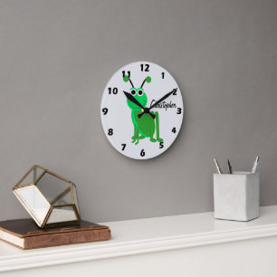 Reloj Redondo Mediano Diseño de saltamontes personalizado
