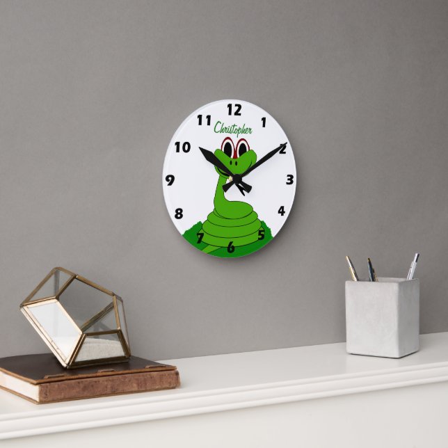 Reloj Redondo Mediano Diseño de serpiente personalizado (Oficina)