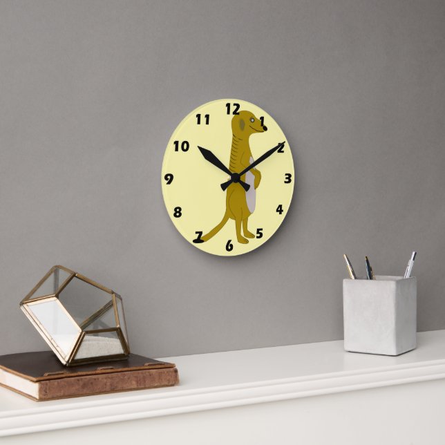 Reloj Redondo Mediano Diseño de suricata (Oficina)