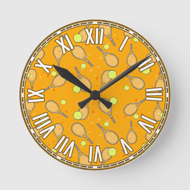 Reloj Redondo Mediano Diseño de tenis (Anverso)