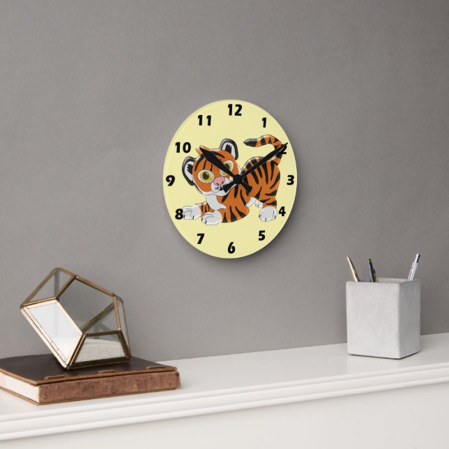 Reloj Redondo Mediano Diseño de Tigre (Oficina)