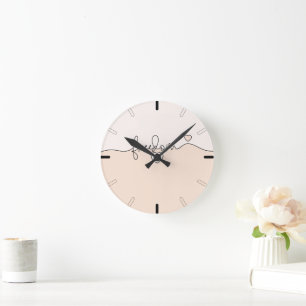 Reloj Redondo Mediano Diseño de tipografía minimalista de libertad