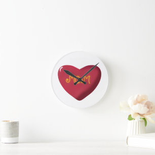 Reloj Redondo Mediano Diseño de tipografía para mamá, arte de texto con