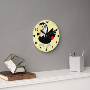 Reloj Redondo Mediano Diseño de Tucán