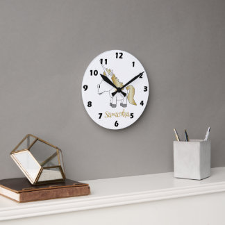 Reloj Redondo Mediano Diseño de Unicornio