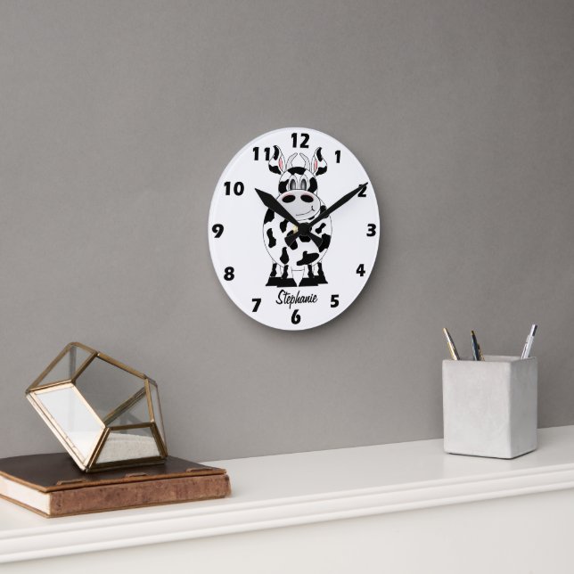 Reloj Redondo Mediano Diseño de vaca (Oficina)