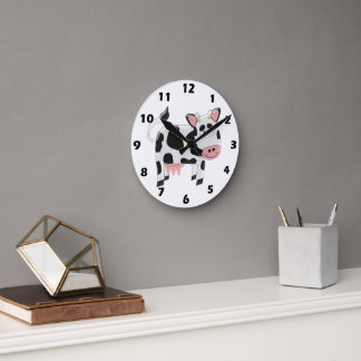 Reloj Redondo Mediano Diseño de vaca