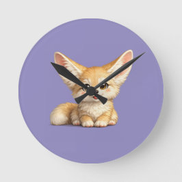 Reloj Redondo Mediano Diseño de vibraciones positivas de zorro fennec fe