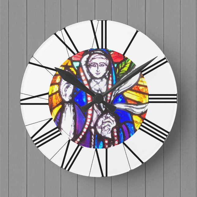 Reloj Redondo Mediano Diseño de vidrio templado Números romanos Iglesia  (Subido por el creador)