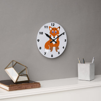 Reloj Redondo Mediano Diseño de zorro