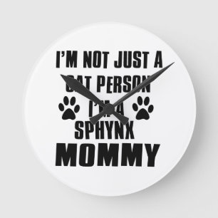 Reloj Redondo Mediano Diseño del gato del camisetas de Sphynx