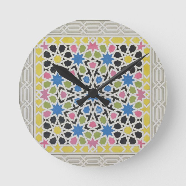 Reloj Redondo Mediano Diseño del mosaico de Alhambra, 'del árabe (Anverso)