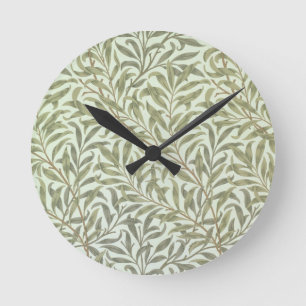 Reloj Redondo Mediano "Diseño del papel pintado de la rama del sauce",