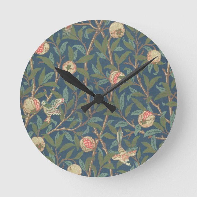 Reloj Redondo Mediano Diseño del papel pintado del "pájaro y de la (Anverso)