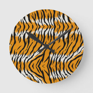 Reloj Redondo Mediano Diseño del patrón de impresión de animales de piel