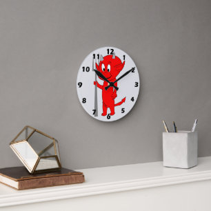 Reloj Redondo Mediano Diseño Diablo Rojo