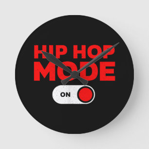 Reloj Redondo Mediano Diseño divertido de hip hop para hombres mujeres H