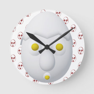 Reloj Redondo Mediano Diseño divertido del personaje de huevo RG y RA