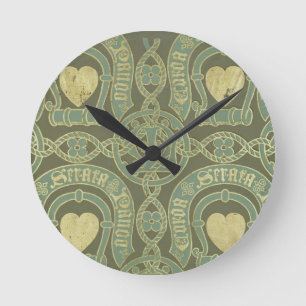 Reloj Redondo Mediano Diseño eclesiástico del papel pintado del adorno