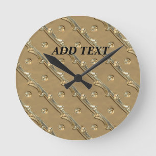 Reloj Redondo Mediano Diseño elegante de oro