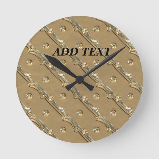 Reloj Redondo Mediano Diseño elegante de oro (Anverso)