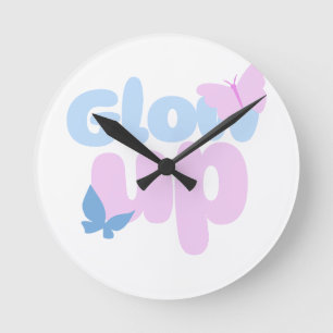 Reloj Redondo Mediano Diseño estético de mariposa audaz