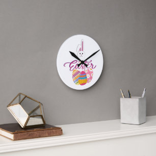 RELOJ REDONDO MEDIANO DISEÑO FELIZ DÍA DE PASCUA