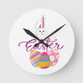 RELOJ REDONDO MEDIANO DISEÑO FELIZ DÍA DE PASCUA