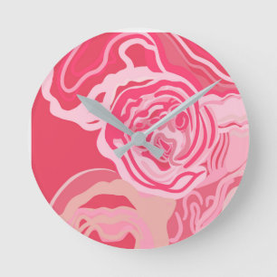 Reloj Redondo Mediano Diseño gráfico abstracto floral