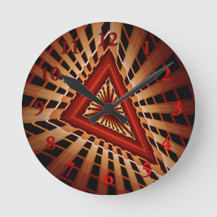 Reloj Redondo Mediano Diseño gráfico fractal moderno de red de fantasía 