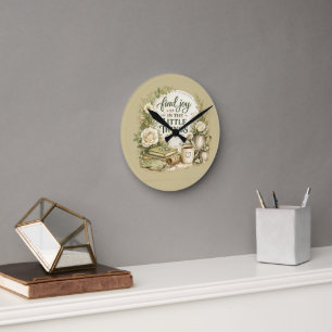Reloj Redondo Mediano Diseño Inspirador Cottagecore Floral Botánico