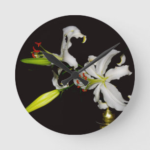 Reloj Redondo Mediano Diseño irlandés - Colección de bronce y flores