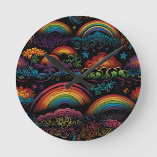 Reloj Redondo Mediano Diseño LGBYQ arcoiris