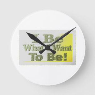 Reloj Redondo Mediano Diseño lindo sobre "I Be" T-Shirt Cojín decorativo