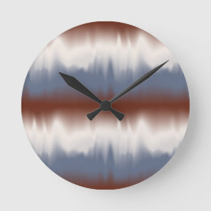 Reloj Redondo Mediano Diseño moderno con bordes rojos, blancos y azules