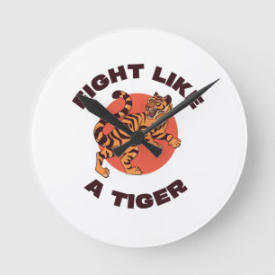 Reloj Redondo Mediano Diseño Motivacional Lucha Como un Tigre