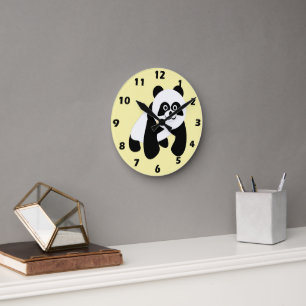 Reloj Redondo Mediano Diseño Panda