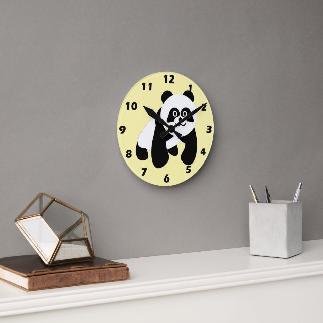 Reloj Redondo Mediano Diseño Panda (Oficina)