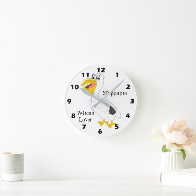 Reloj Redondo Mediano Diseño Pelicano (Hogar)